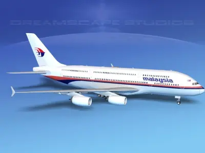 Airbus A380-800 Malaysia Airlines 3D model
