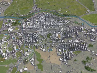 Jochiwon - 3D City Model Low-poly 3D model