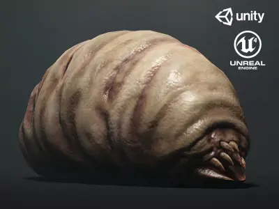 Land Larva1 - Game Ready Low-poly 3D model Low-poly 3D model