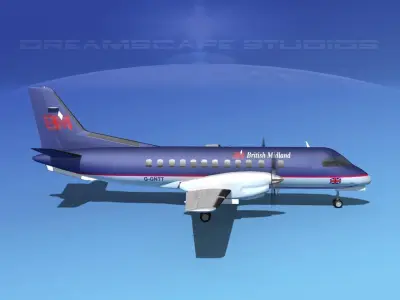 SAAB 340 British Midland 3D model