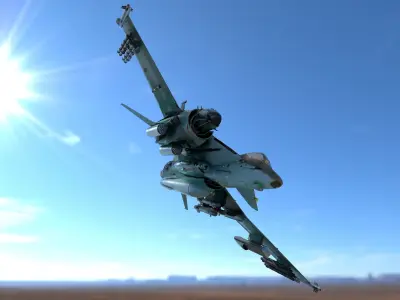 Boomerang ground attack airplane Low-poly 3D model