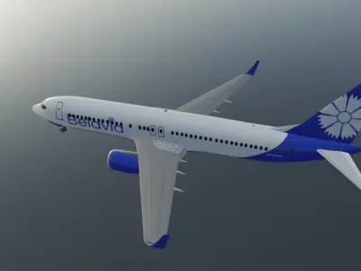 Belavia Boeing 737-800 low poly 3D Model  Low-poly 3D model