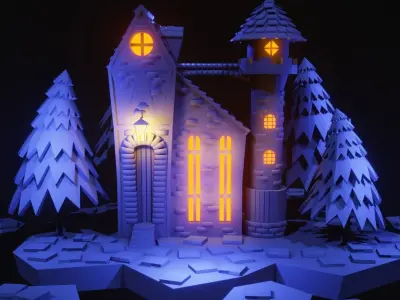 Castle at midnight 3D model
