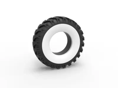 Military Ural Whitewall tire OI-25 Scale 1 to 25 3D print model