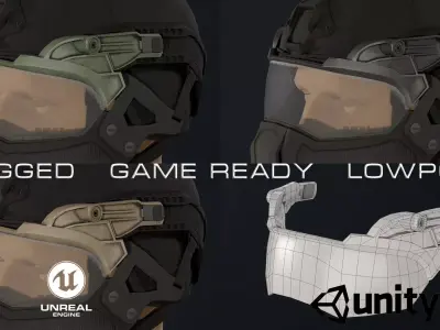 Light visor Low-poly 3D model