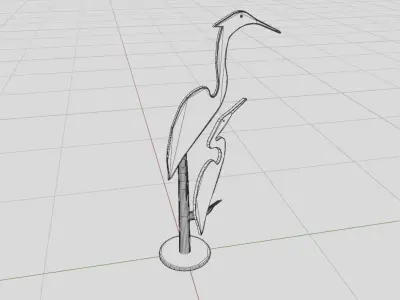 Heron Garden Sculpture Free 3D model