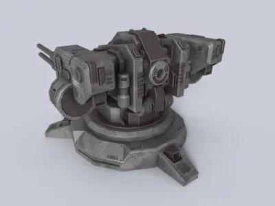 Defense turret Low-poly 3D model