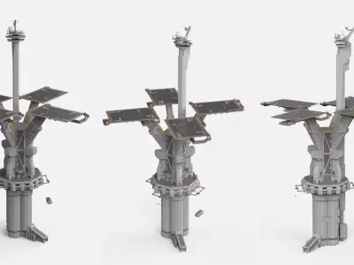 sci-fi landing platform 3 3D model