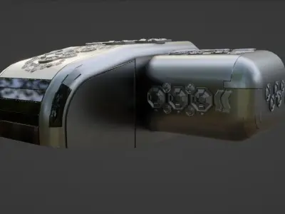 Spaceship coffee machine Low-poly 3D model
