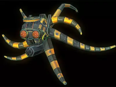 Octopus spider with glowing eyes Free low-poly 3D model