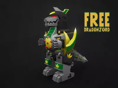 Chibi Dragonzord Free low-poly 3D model