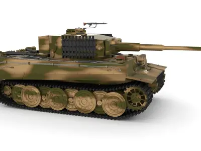 Panzer Tiger Tank Late 1944 HDRI v2 3D model