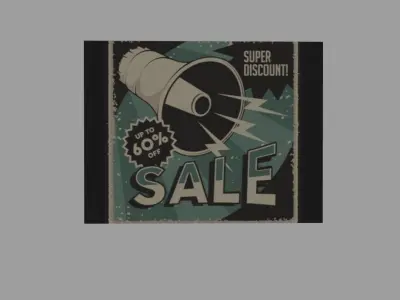 Sale sign Free low-poly 3D model