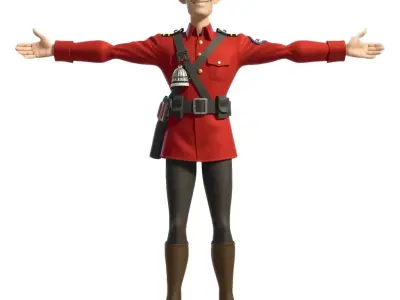 Red Uniform Soldier model pack Low-poly 3D model