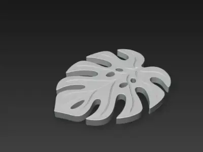 Monstera Leaf Coaster 3D Model Decorative Tableware Design 3D print model