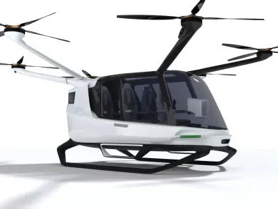 Hydrogen powered Air Taxi Alaka Skai with Interior 3D model