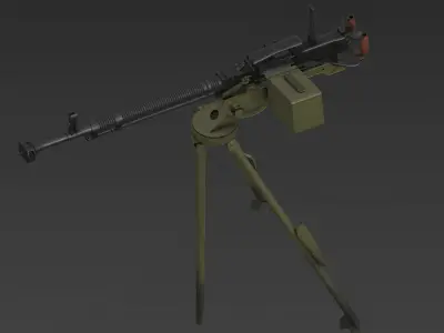 DSHK gun Low-poly 3D model