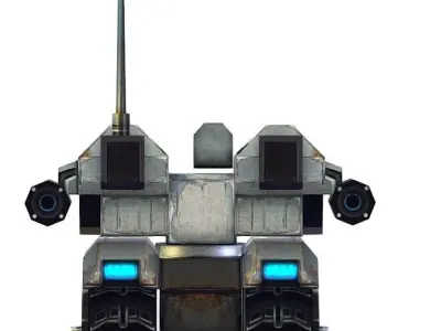 Low Poly 3d Model Tank Drone Vehicle Low-poly 3D model