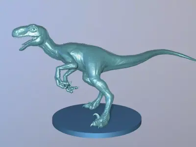 Veloceraptor Realistic Basemesh Printable 3D model