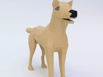 Dog 3d model polygonal Low-poly 3D model