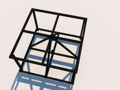 Outdoor coffee table combined with umbrella  3D model