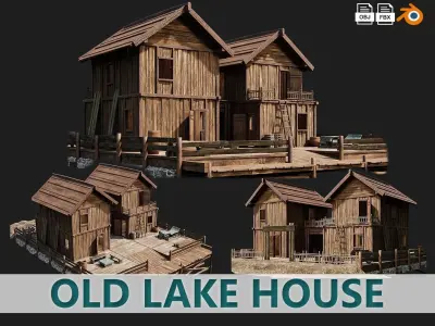 Old Lake House PBR 4K GameReady Pack 25 to 28 Low-poly 3D model
