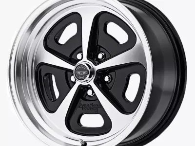 American Racing VN501 Wheel 17x7 Gloss Black Machined 1965-1973 3D model