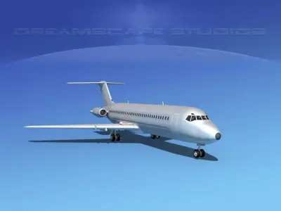 Douglas DC-9-30 Bare Metal 3D model