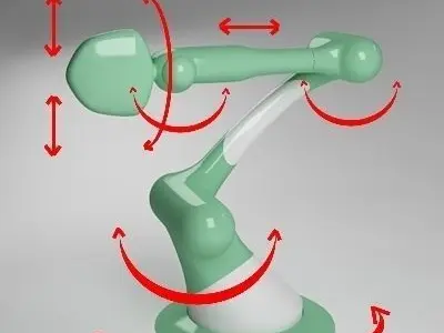 Industrial Robot arm joint green and white 3D model
