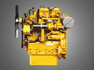 C2-2 - 4 Cylinder Diesel Engine  3D model