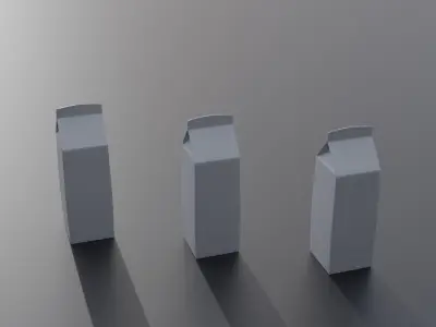 Milk Packaging Carton Low-poly 3D model