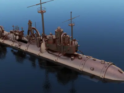 Steampunk Alligator 3D model