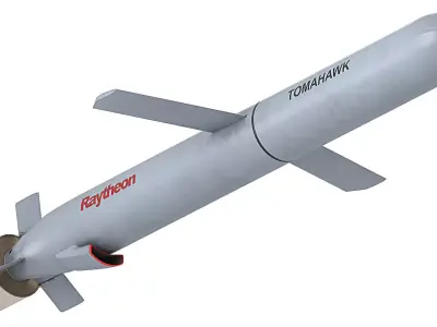 Tomahawk Land Attack Cruise Missile Rocket Block V Low-poly 3D model