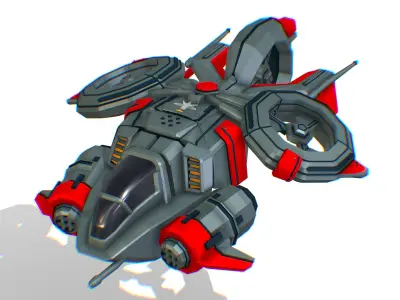 Animated Flying Military Drone 3D model