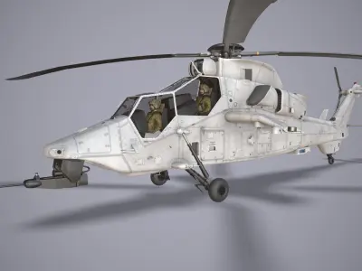  EC-665 Tiger HAD Blank Complex Animation Low-poly 3D model