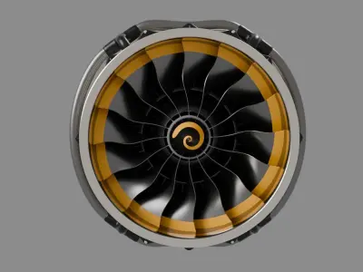 Turbofan Jet Engine 3D model