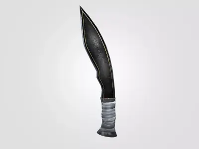 Dark Combat Dagger Low Poly PBR Game Ready 3D Weapon Low-poly 3D model