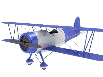 Biplane vintage 3D model