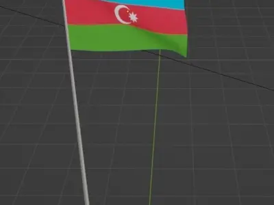 Azerbaijan flag Free 3D model