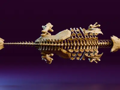 Realistic Ancient Reptilians Fossil - Ankylosaurus Low-poly 3D model