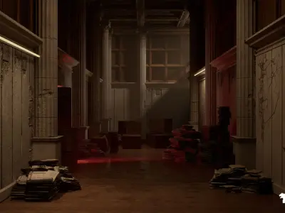 Command Center Environment Low-poly 3D model