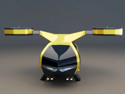 Flying taxi concept Low-poly 3D model