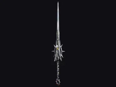 Sword Magical Cutting Fantasy Melee Dagger Iron Blade Saber Low-poly 3D model
