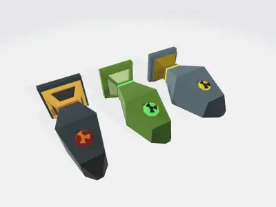 Lowpoly free atom bomb Free low-poly 3D model