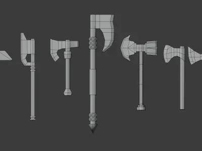 Medieval weapons pack Low-poly 3D model buy