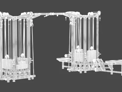 Technogym Cable Stations 8 with Tower 3D model