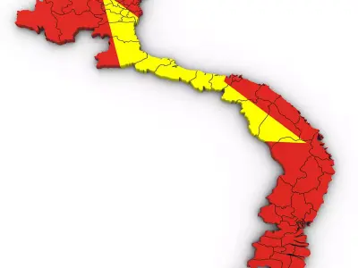 3d Political Map of Vietnam 3D model