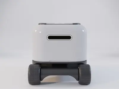 Futuristic Delivery Bot Low-poly 3D model