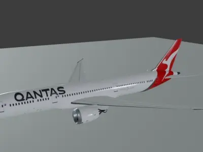Qantas Boeing 787 9 Dreamliner 3D Model Low-poly 3D model