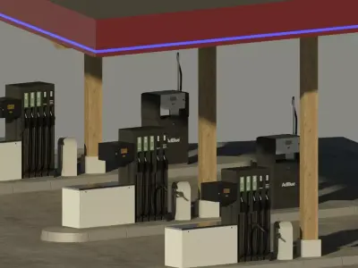 Gasstation Tankstelle 3D model